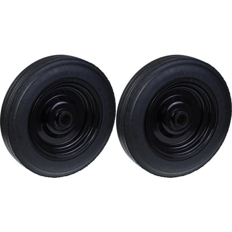 Wheel - 350 mm - Black rubber - Stamped steel - Pack of 2