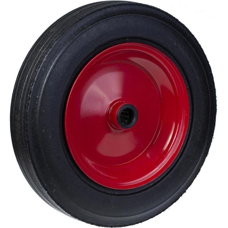 Wheel - 400mm - Steel center - Black rubber - Load 500kg