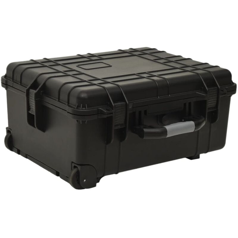 Vidaxl Wheeled Flight Case Black 58X45X27 Cm Pp, Black