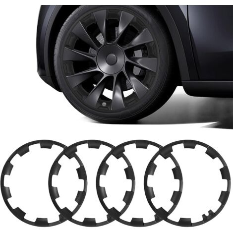 Wheel protectors, wheel covers for 20-inch Tesla Model Y wheels, full protection for Model Y 2019-2024, ABS wheel protectors, set of 4, black (Model Y)