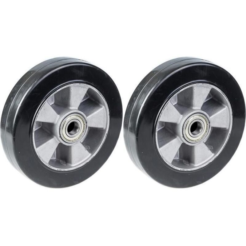 Wheel - Rubber - 200 mm - Aluminum - Capacity 900 kg - Set of 2
