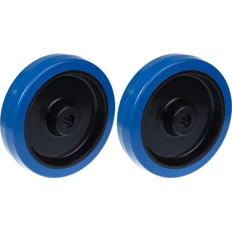 Wheel - Rubber - 200 mm - Blue - Pack of 2 - Load 800 kg