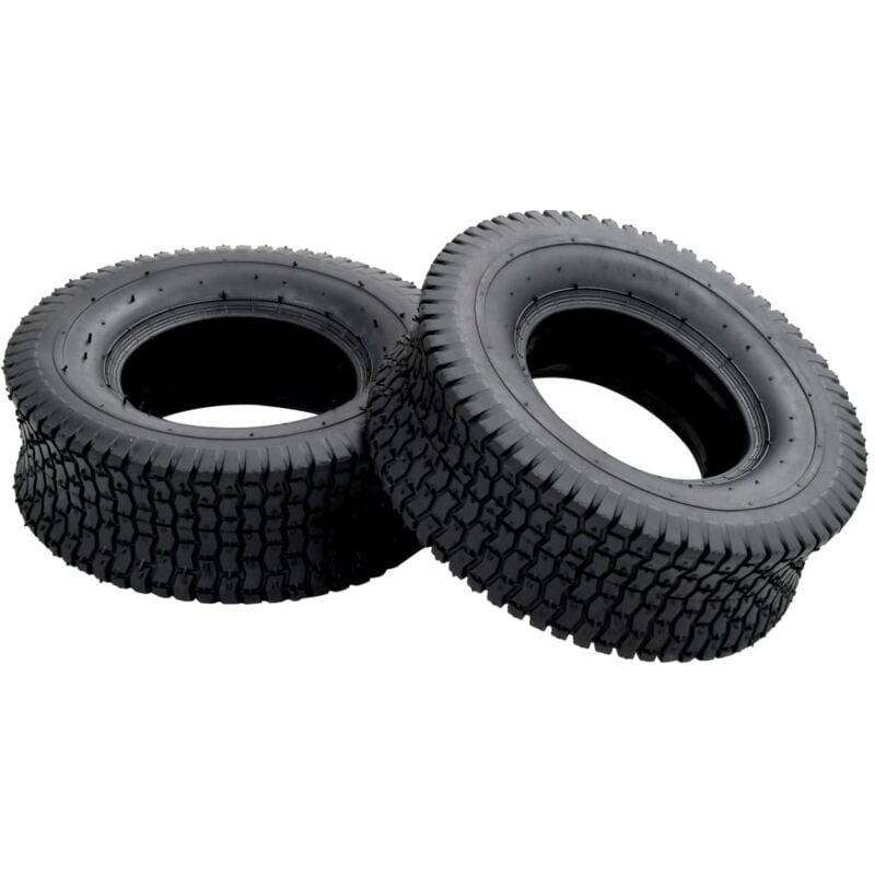 Wheelbarrow Tyres 2 pcs 13x5.00-6 4PR Rubber - Black - Vidaxl