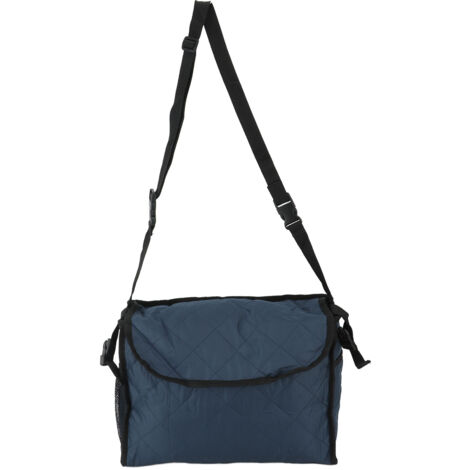 Wheelchair Bag Large Capacity Foldable One Shoulder Storage Hanging Bag for Walkers Rollators Navy Blue