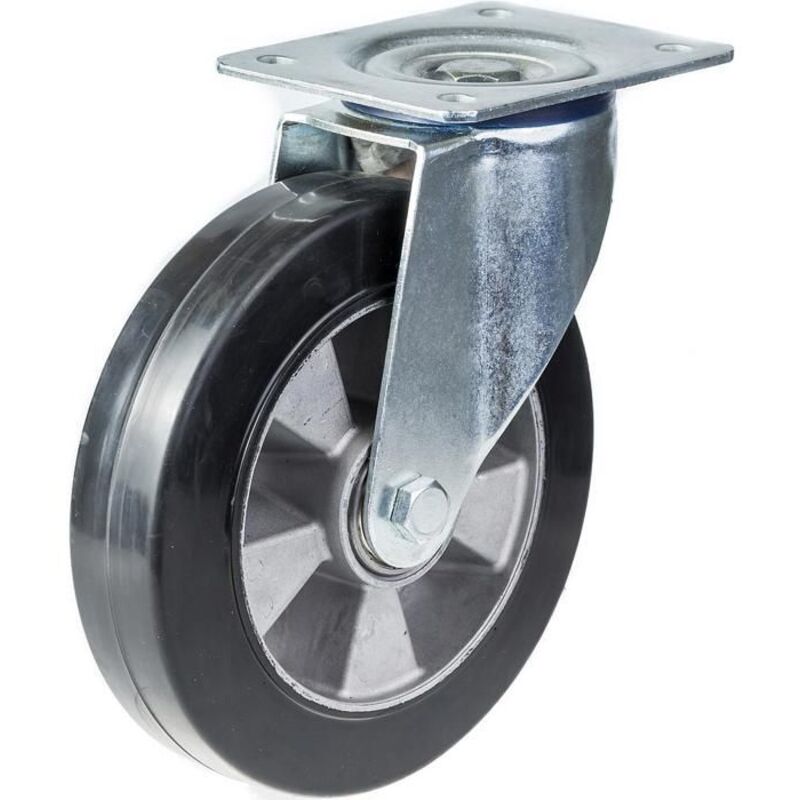 Wheels - 152 mm - Black rubber - Capacity 330 kg - Swivel