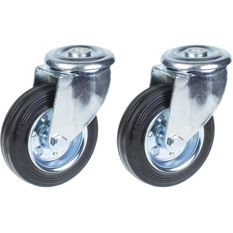 Wheels - Rubber - 100mm - Swivel - Pack of 2 - Capacity 180kg
