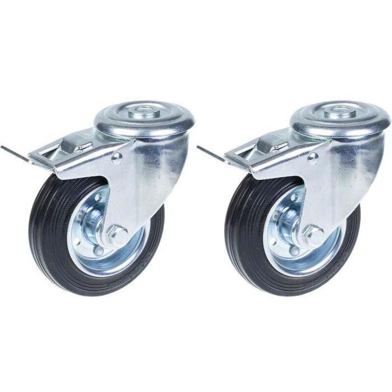 Wheels - Site Equipment - 100mm - Swivel with brake - Load 180kg - Pack of 2
