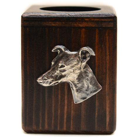 Whippet, galgo inglés: candelabro de madera con un perro, un recuerdo único después de la pérdida de un perro, hecho a mano por Art-Dog
