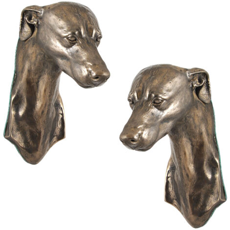 Whippet, galgo inglés: estatuilla de perro, busto colgante, decoración única para un amante de los perros de Art-Dog