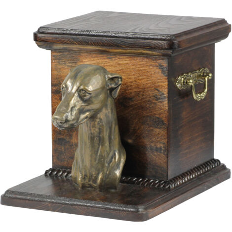 Whippet, galgo inglés: urna para cenizas de perro con estatuilla, elegante urna para perro, urna única con busto de perro de Art-Dog