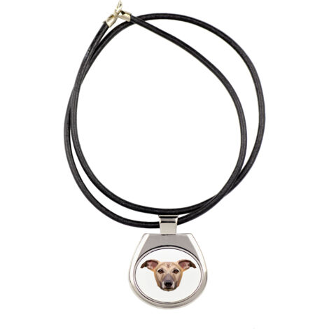 Whippet, Levriero Inglese - collana con foto e iscrizione geometrica di Art-Dog