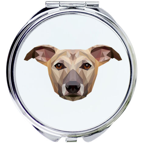 Whippet, Levriero Inglese - specchio con foto e iscrizione geometrica di Art-Dog