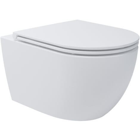 Whirlflush Hänge Wand WC Soho 3.0 Spülrandlos Tornado Spülung Weiß Glanz mit WC-Sitz Super Slim Toilette:Compact (480x360)