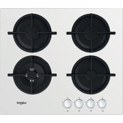 Whirlpool AKT 625/WH hobs Negro, Blanco Integrado 60 cm Encimera de gas 4 zona(s)