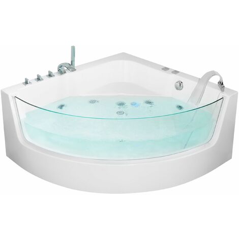 Whirlpool-Badewanne Eckmodell mit LED MARINA