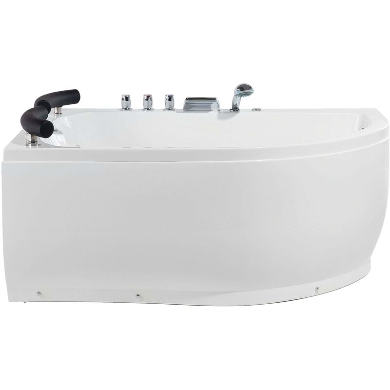Beliani - Whirpool-badewanne Weiß 158 X 113 Cm Mit Led-beleuchtung Spa Modern