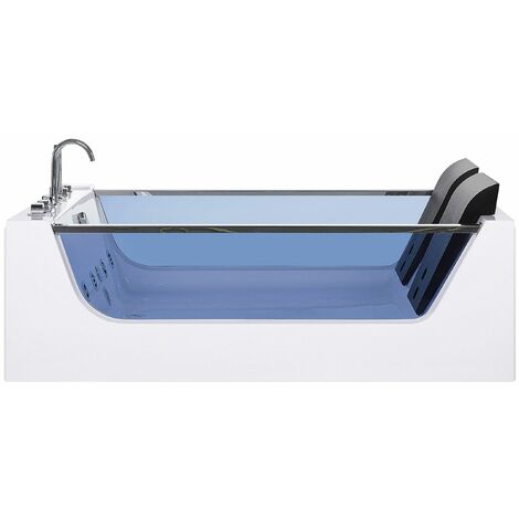 Moderne Whirlpool-Badewanne für 2 Personen mit Farblichttherapie Sichtfenster Curacao