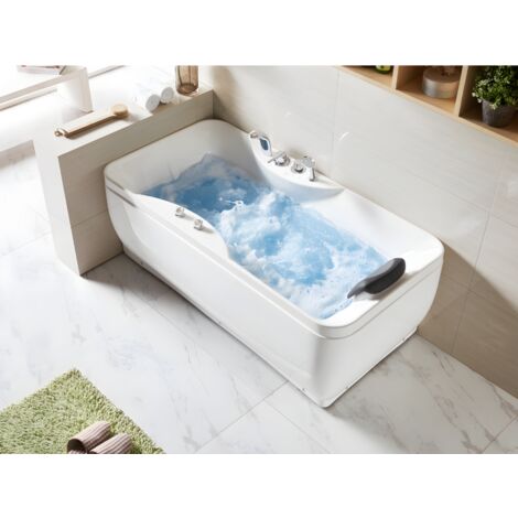 VENTE-UNIQUE Whirlpool Badewanne GAVINO - 1 Person - 140 Liter - Ecke Links