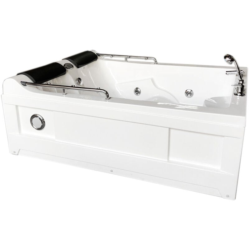 Whirlpool bathtub white 175 x 132 cm Chromotherapy - Mimi