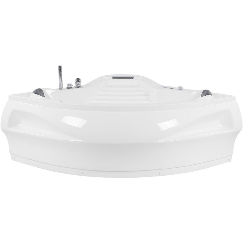 Massage Spa Bathtub Sanitary Acrylic with led Lights Bluetooth White Monaco - White