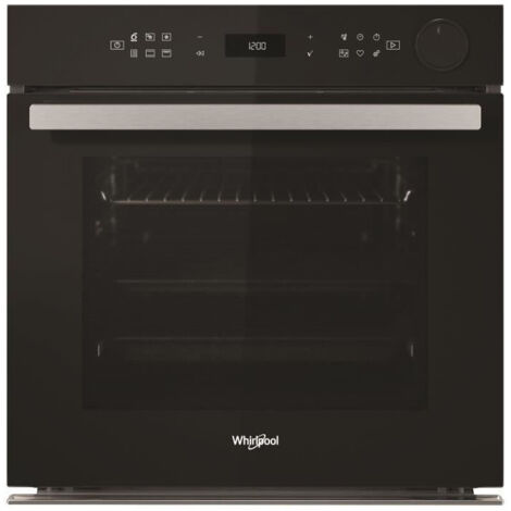 Whirlpool – Four encastrable multifonction 73 L – Pyrolyse, hydrolyse, chaleur pulsée – Porte froide – Rail télescopique – Noir mat - AKZ9S8270NB