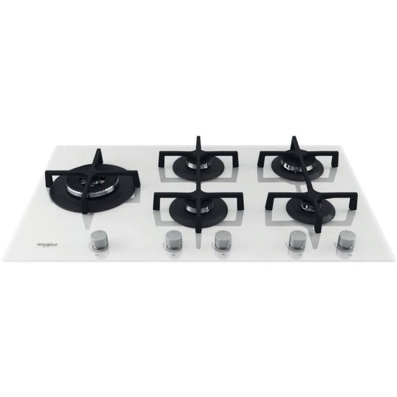 Table de cuisson à gaz encastrable Whirlpool GOA 9523/WH 90 cm 5 brûleurs Blanc Table de cuisson à gaz encastrable Whirlpool GOA 9523/WH 90 cm 5 brûleurs Blanc