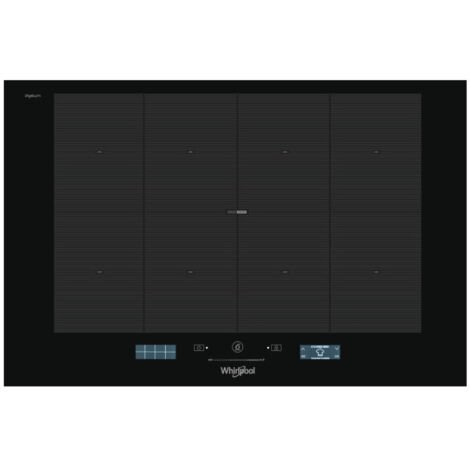 Whirlpool – Plaque induction 8 foyers 7400W – Technologie FlexiFull – Surface vitrocéramique iXelium – Dimensions 77x51cm – Sécurité enfant - SMP778CNEIXL-Plaque