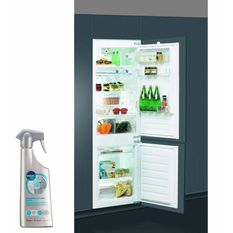 Réfrigérateur frigo combiné intégrable 273L Froid brassé 6eme sens - Blanc - Whirlpool