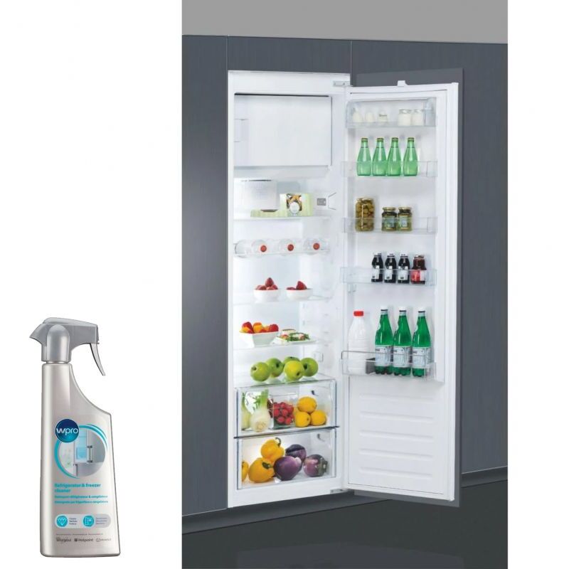 Réfrigérateur frigo simple porte intégrable 292L Froid brassé 6eme sens - Blanc - Whirlpool