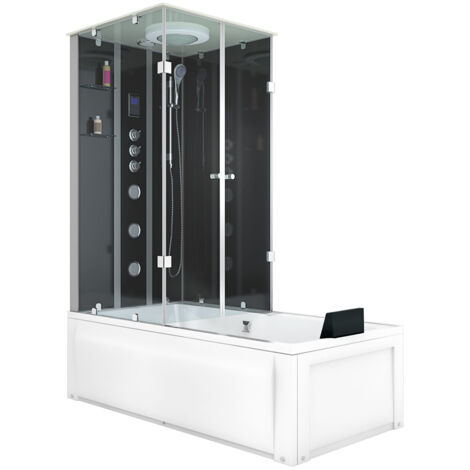 Whirlpool Wanne Duschtempel Dusche Duschkabine K05-R33-WP 90x180 cm ohne 2K Scheiben Versiegelung