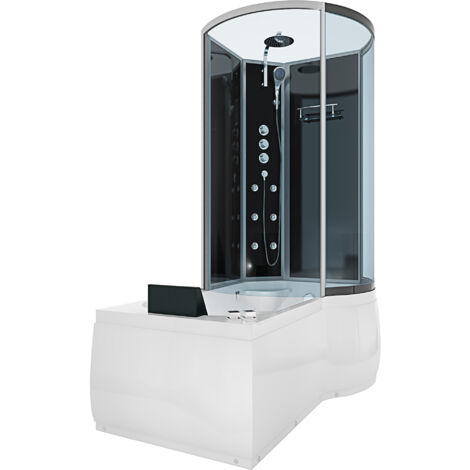 Whirlpool Wanne Duschtempel Dusche Duschkabine K50-L32-WP 170x100 cm ohne 2K Scheiben Versiegelung