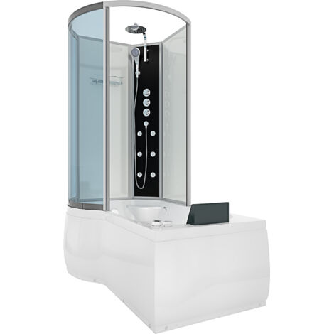 Whirlpool Wanne Duschtempel Dusche Duschkabine K50-R02-WP 100x170 cm ohne 2K Scheiben Versiegelung