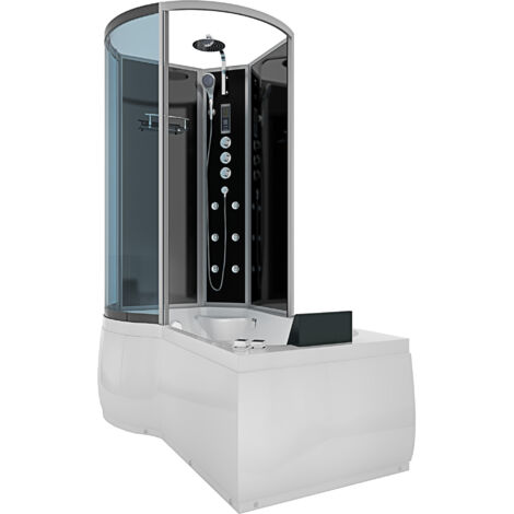 Whirlpool Wanne Duschtempel Dusche Duschkabine K50-R33-WP-EC 100x170 cm mit 2K Scheiben Versiegelung