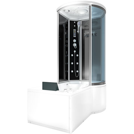 Whirlpool Wanne Duschtempel Dusche Duschkabine K55-L31-WP 170x100 cm ohne 2K Scheiben Versiegelung