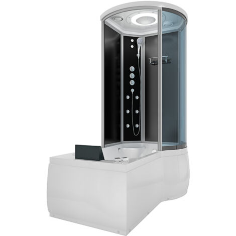 Whirlpool Wanne Duschtempel Dusche Duschkabine K55-L33-WP 170x100 cm ohne 2K Scheiben Versiegelung