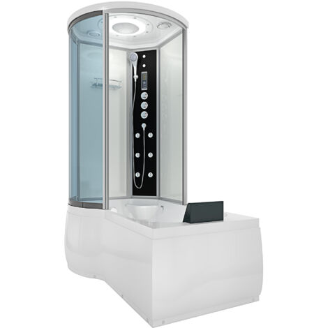 Whirlpool Wanne Duschtempel Dusche Duschkabine K55-R03-WP 100x170 cm ohne 2K Scheiben Versiegelung