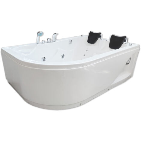 Whirlpoolbadewanne 170 x 115 cm weiß für 2 Personen - Varadero