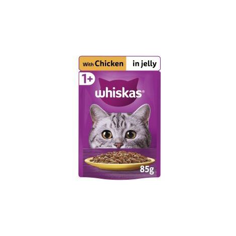 Whiskas 1+ Adult Wet Cat Food Pouches in Jelly with Chicken - 85g - 811954