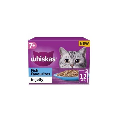 Whiskas 7+ Fish Favourites Senior Wet Cat Food Pouches in Je - 85g - 811949