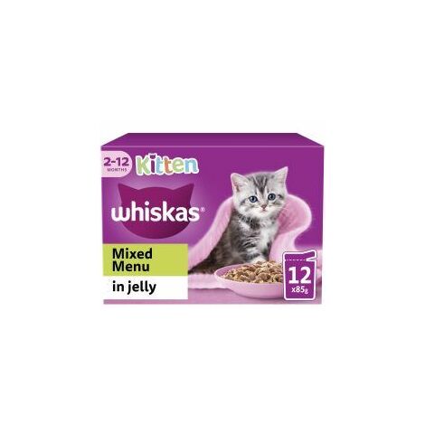 Whiskas Kitten Mixed Menu Wet Cat Food Pouches in Jelly 12pk - 85g - 811950