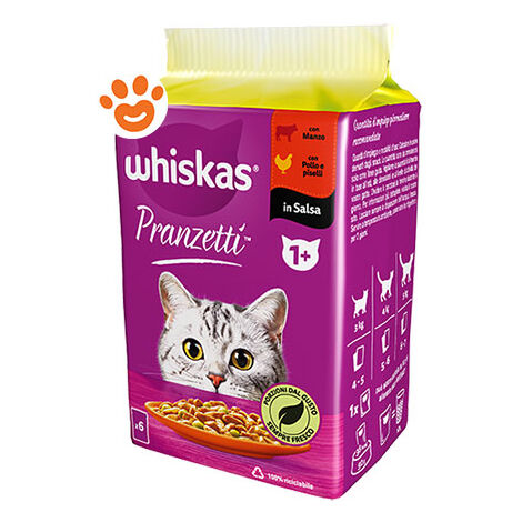 Whiskas Pranzetti +1 Carni e Verdure 6 x 50gr