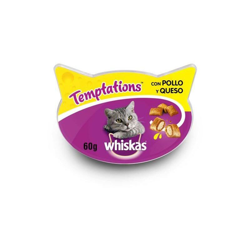 

Whiskas Temptations Pollo y queso 60gr Premio para gatos