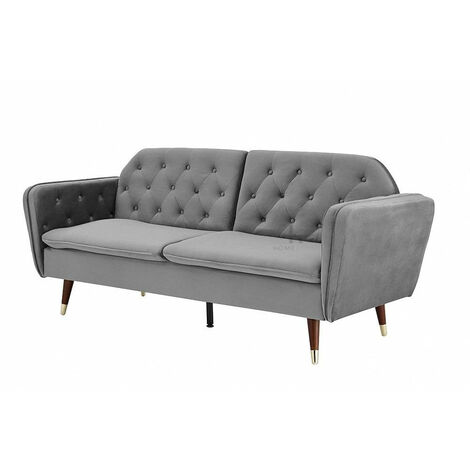 Whitby dark grey velvet 3seater sofabed