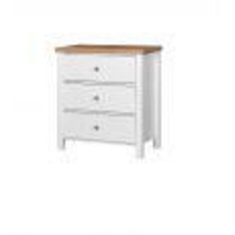 White 3 Drawer Chest Of Drawers With Multiple Drawer Options And Oak Top