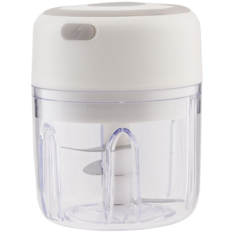 White 30W Electric Wireless Kitchen Garlic Chopper