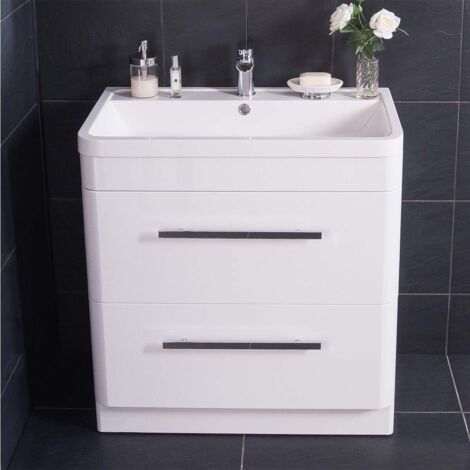 White 800mm Vanity Unit & Basin