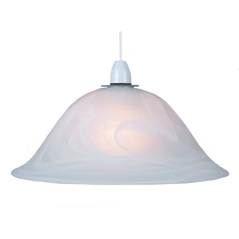 White Alabaster Glass Easy Fit Pendant Shade or Floor Lamp Shade by - Happy Homewares