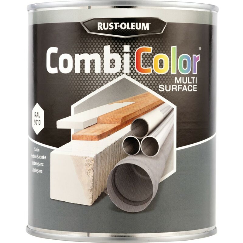 Rust-oleum - 7349MS CombiColor Satin White Multi-surface Paint - 750ML - White