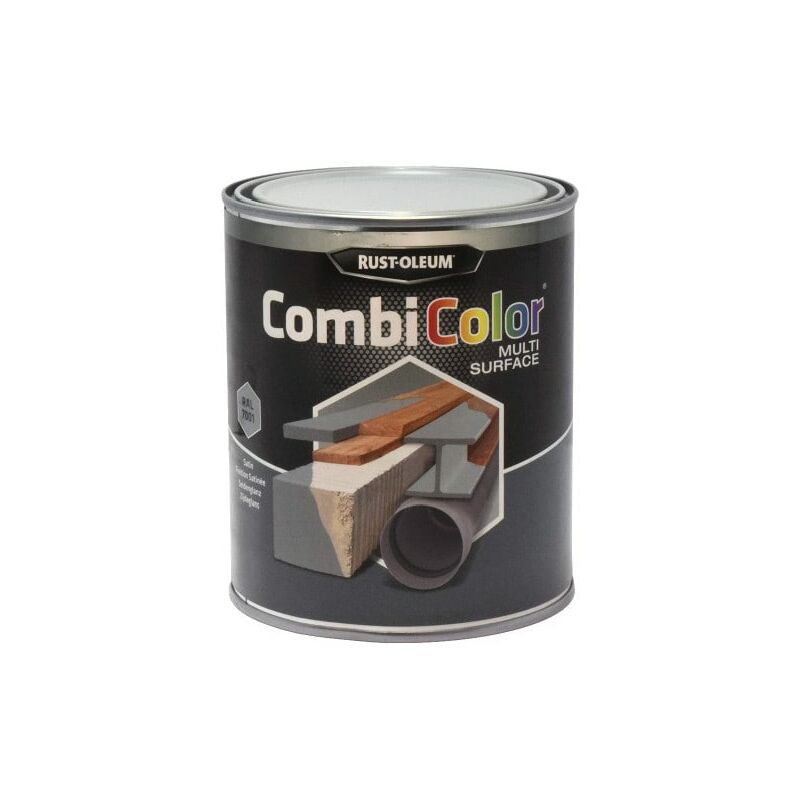 Rust-oleum 7482MS CombiColor Satin Silver Grey Multi-surface Paint - 750ML