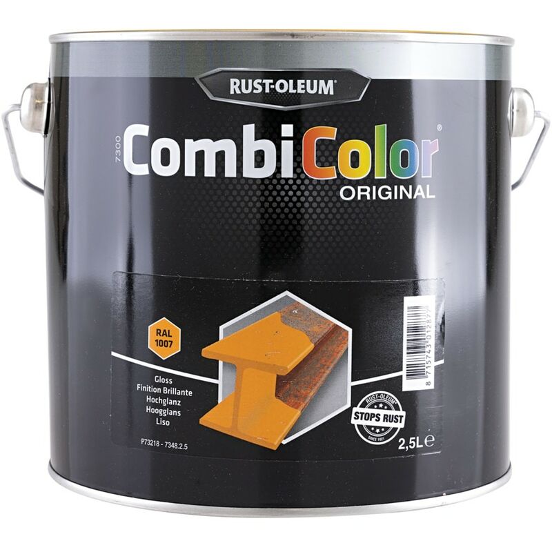 Rust-oleum - 7348 Combicolor Safety Yellow Metal Paint - 2.5LTR - Yellow